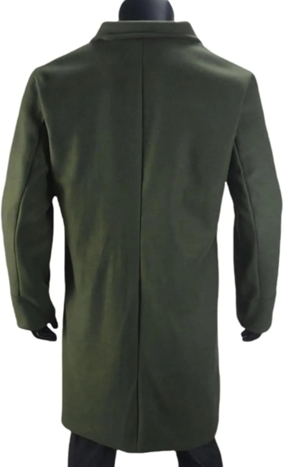 Men's Double Breasted Long Trench Coat Winter Notch Lapel Windbreaker Overcoat Casual Slim Business Pea Jacket