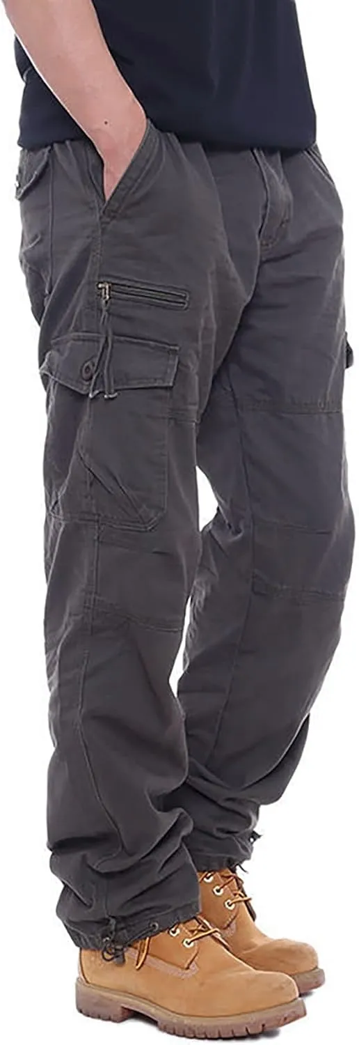 Mens Khaki Pants Relaxed Stretch Big and Tall Mens Sweatpants with Pockets Hiking Pants Match Pants Casual Slim Fit