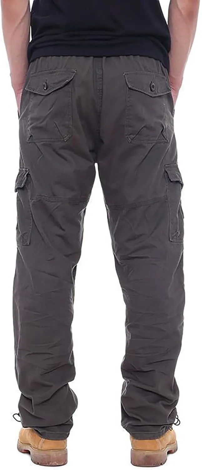 Mens Khaki Pants Relaxed Stretch Big and Tall Mens Sweatpants with Pockets Hiking Pants Match Pants Casual Slim Fit