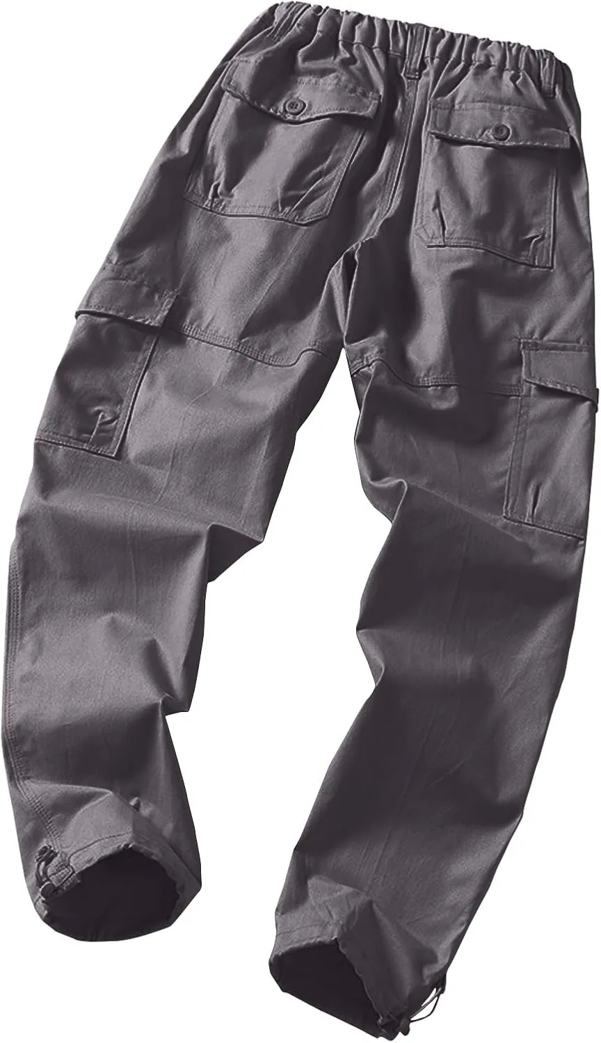 Mens Khaki Pants Relaxed Stretch Big and Tall Mens Sweatpants with Pockets Hiking Pants Match Pants Casual Slim Fit