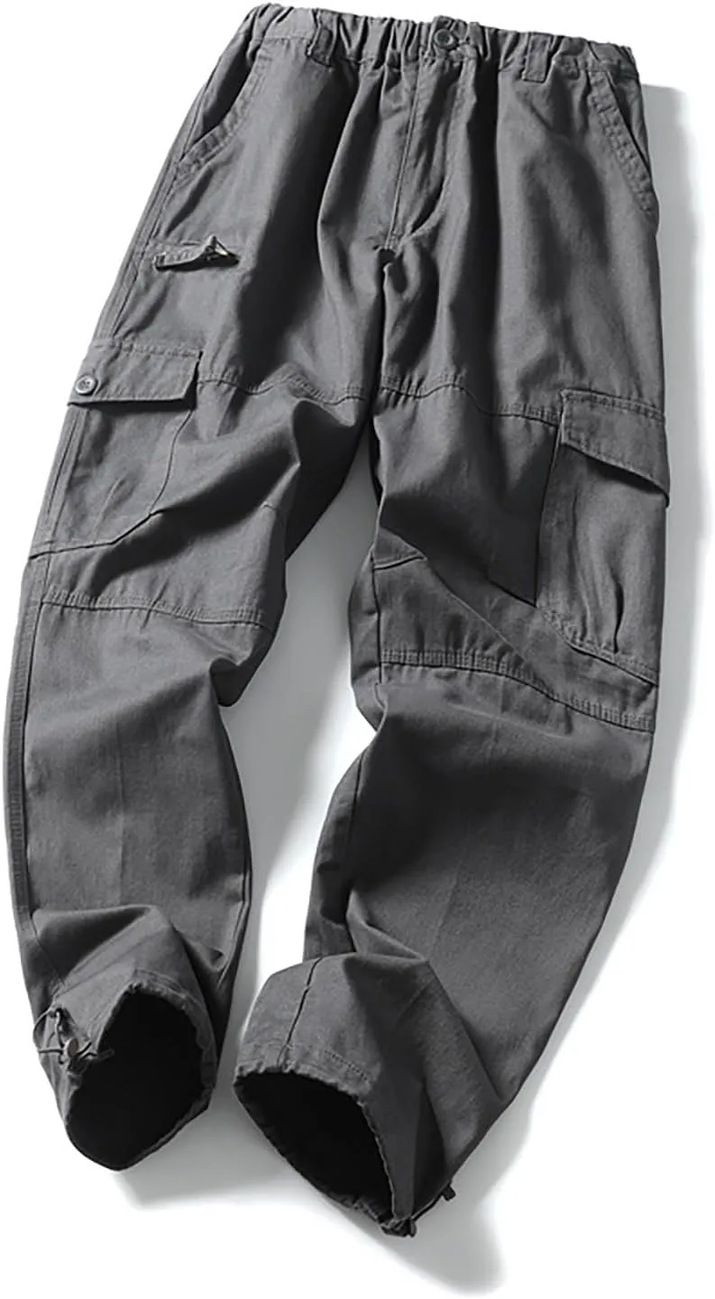 Mens Khaki Pants Relaxed Stretch Big and Tall Mens Sweatpants with Pockets Hiking Pants Match Pants Casual Slim Fit