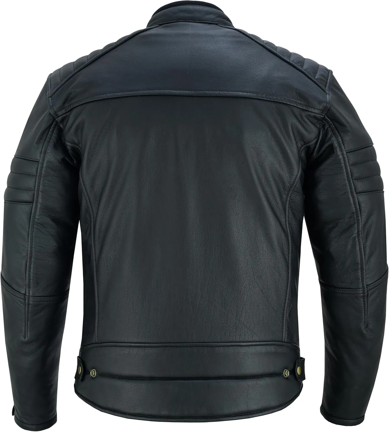 Men's Motorbike Premium Quality Leather Jacket Distress Zip Up Motorcycle Protection