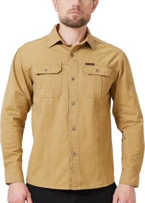 Mens Outdoor Long Sleeve Shirt - Lightweight, Breathable, Quick-Dry, UV Protection