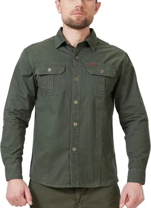 Mens Outdoor Long Sleeve Shirt - Lightweight, Breathable, Quick-Dry, UV Protection