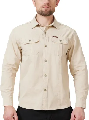 Mens Outdoor Long Sleeve Shirt - Lightweight, Breathable, Quick-Dry, UV Protection