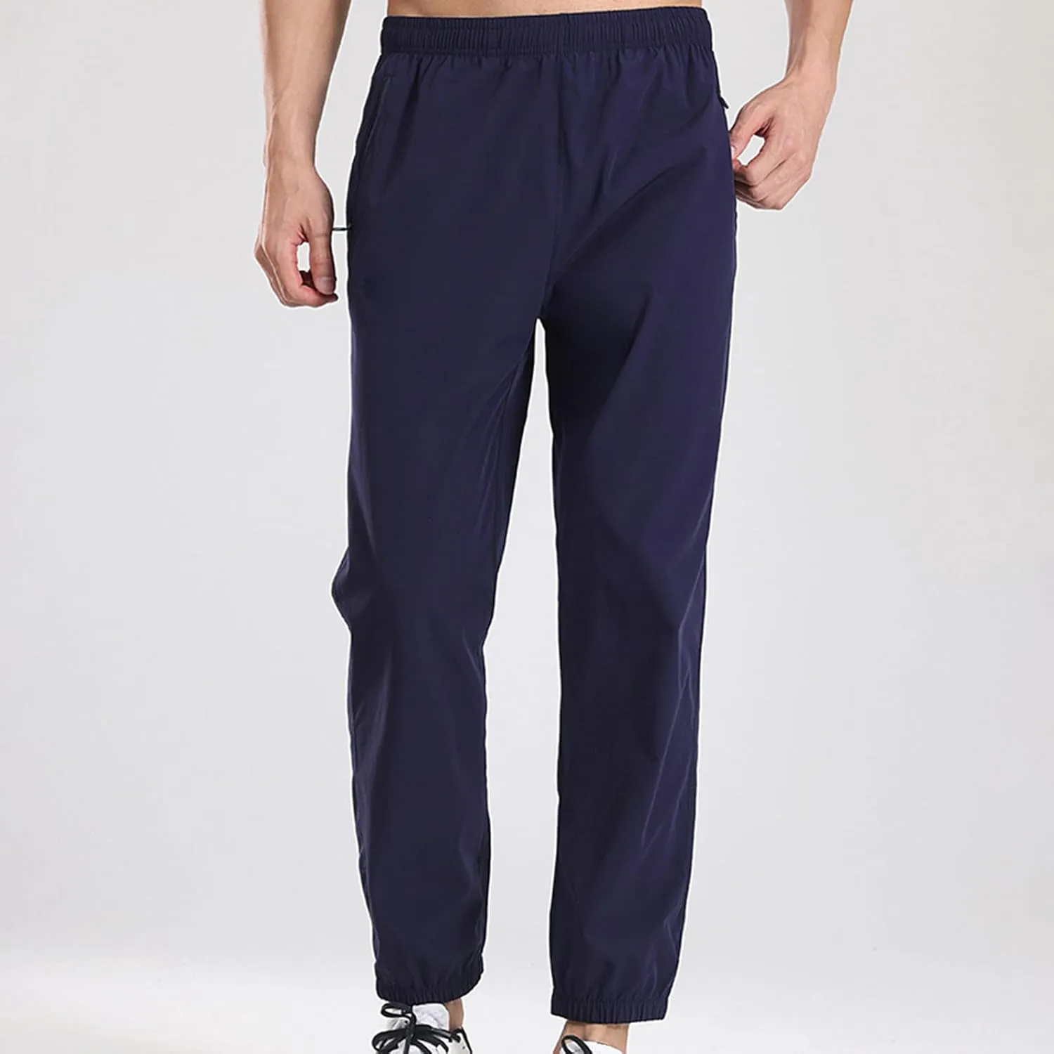 Men's Relaxed Lounge Pants Outdoor Work Pant Straight Leg Ninth Pant Oversized Elastic Waist Pants Gym Jogger Pants
