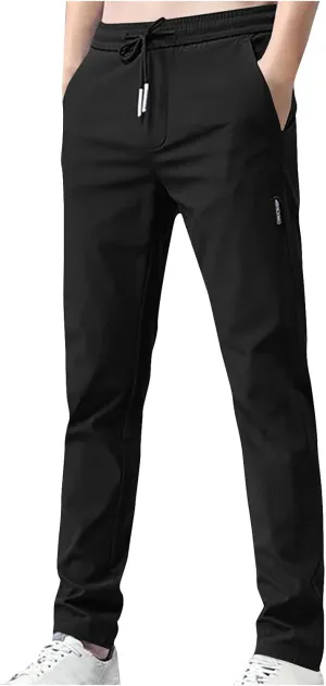 Men's Slim Fit Pants 2024 Casual Lightweight Thin Comfy Chino Pants Drawstring Classic Workout Going Out Work Trousers