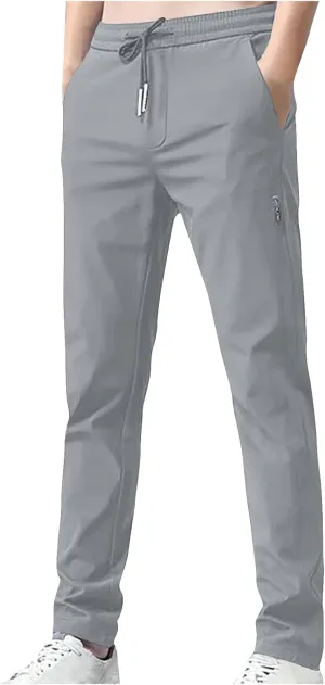 Men's Slim Fit Pants 2024 Casual Lightweight Thin Comfy Chino Pants Drawstring Classic Workout Going Out Work Trousers
