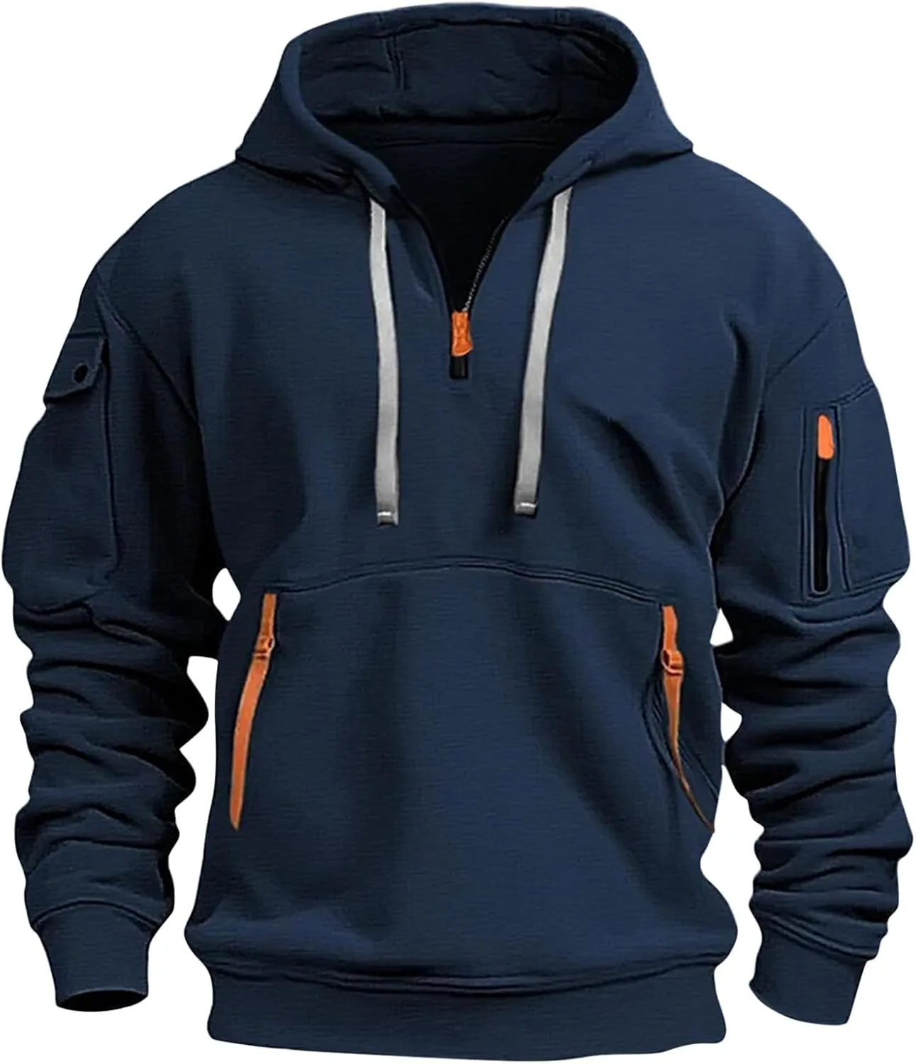Men's Sweatshirts Fashion Running Trendy Long Sleeve Lightweight Drawstring Pullover Outdoor Comfy Casual Hoodies