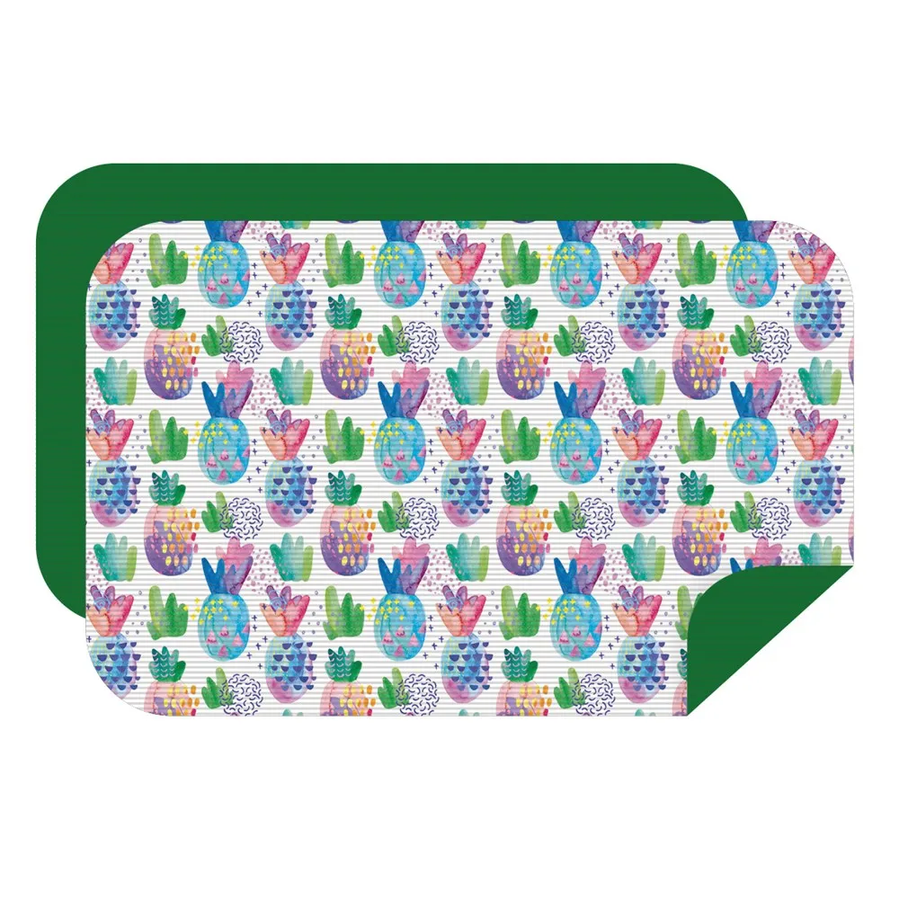 Microfibre XL Double Sided Printed Towel - Ribbed - Patterned Pines