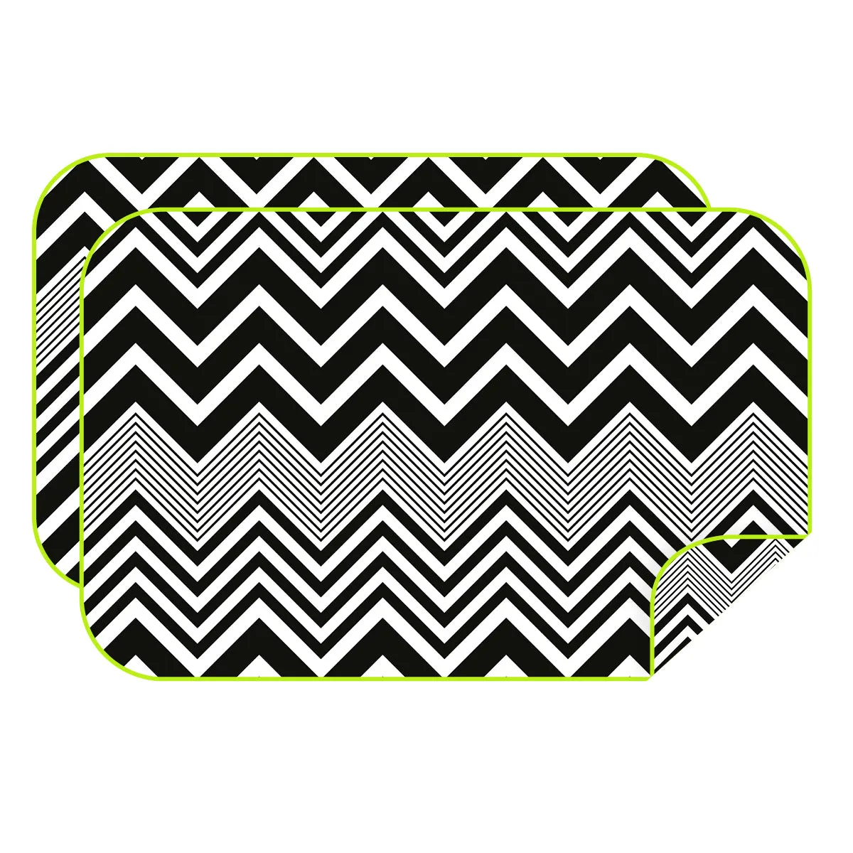 Microfibre XL Double Sided Printed Towel - Uneven Zig Zag - Yellow