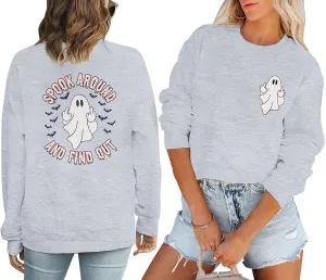 MYHALF Halloween Shirts Womens Salem Broom Sweatshirt Hocus Pocus Tees - Classic Halloween Movie Crew Neck Pullover Fall Tops