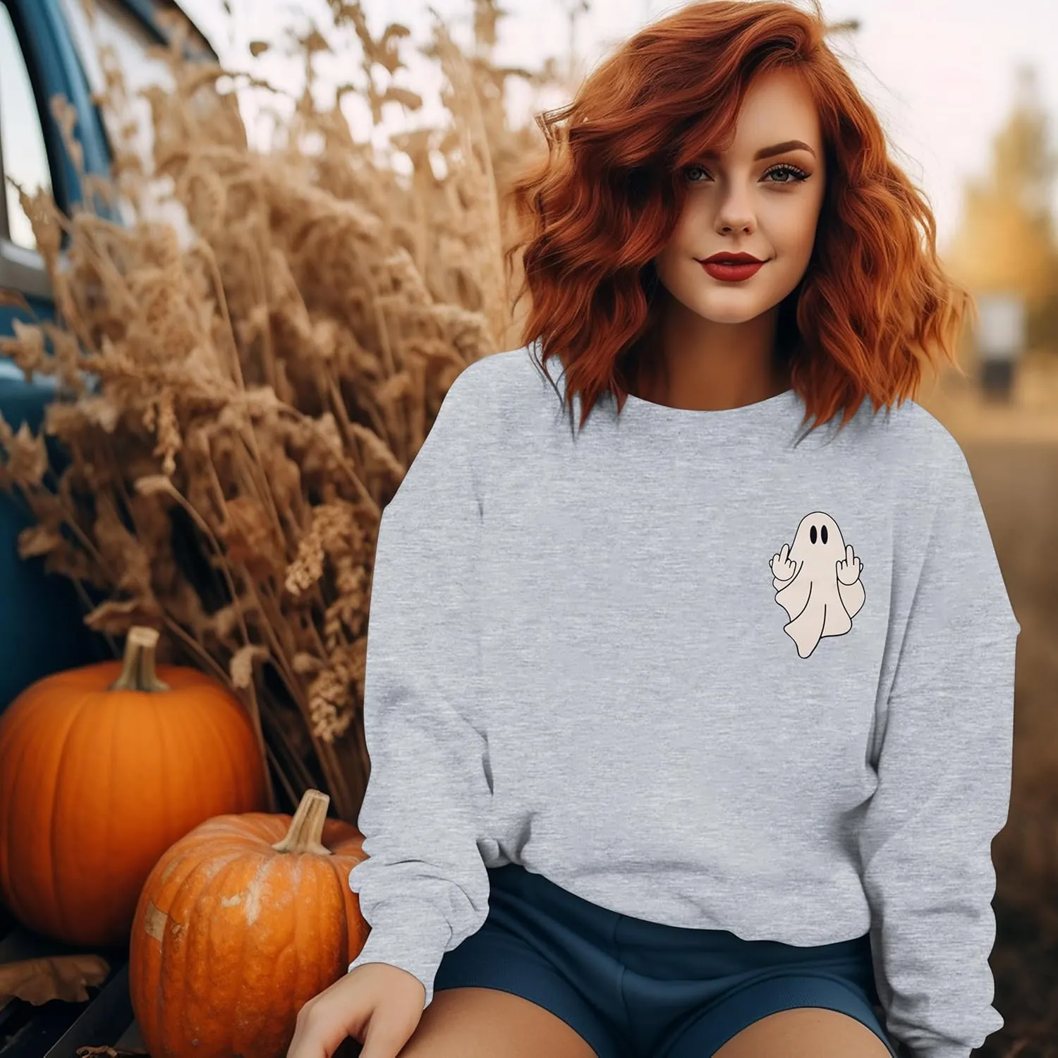 MYHALF Halloween Shirts Womens Salem Broom Sweatshirt Hocus Pocus Tees - Classic Halloween Movie Crew Neck Pullover Fall Tops