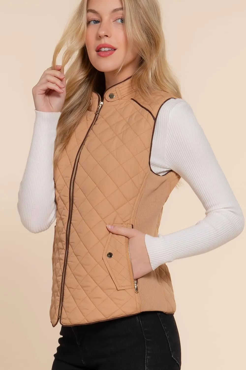 NE PEOPLE Womens Lightweight Quilted Padding Zip Up Vest Gilet(S-3XL)