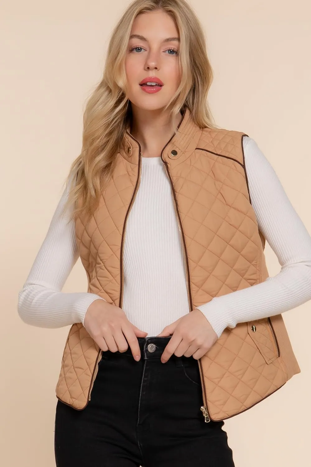 NE PEOPLE Womens Lightweight Quilted Padding Zip Up Vest Gilet(S-3XL)