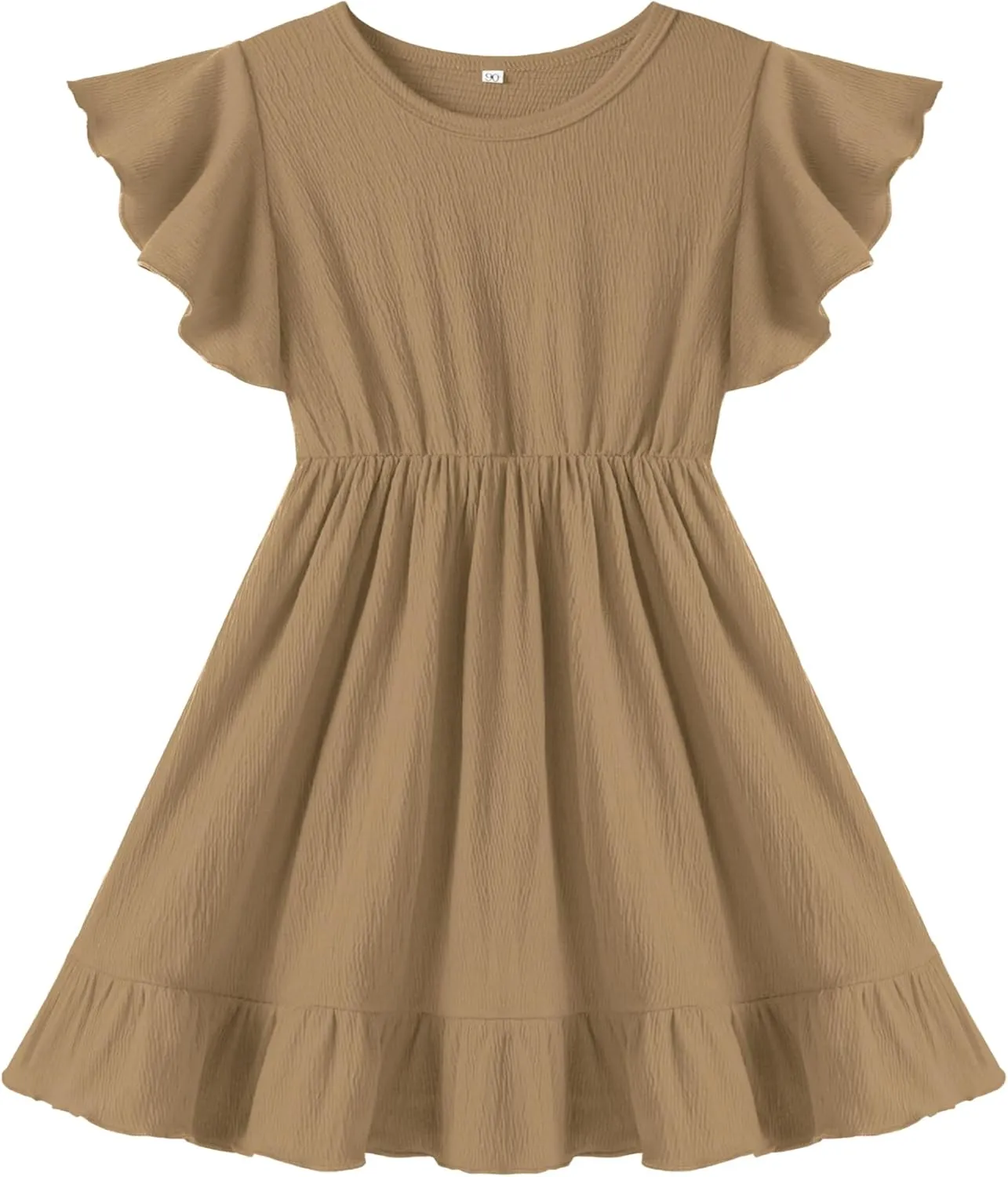 Neutocd Toddler Girl Dress Ruffled Short Sleeve Flowy Tiered Kid Baby Girl Summer Party Beach Boho Swing Dress Sundress