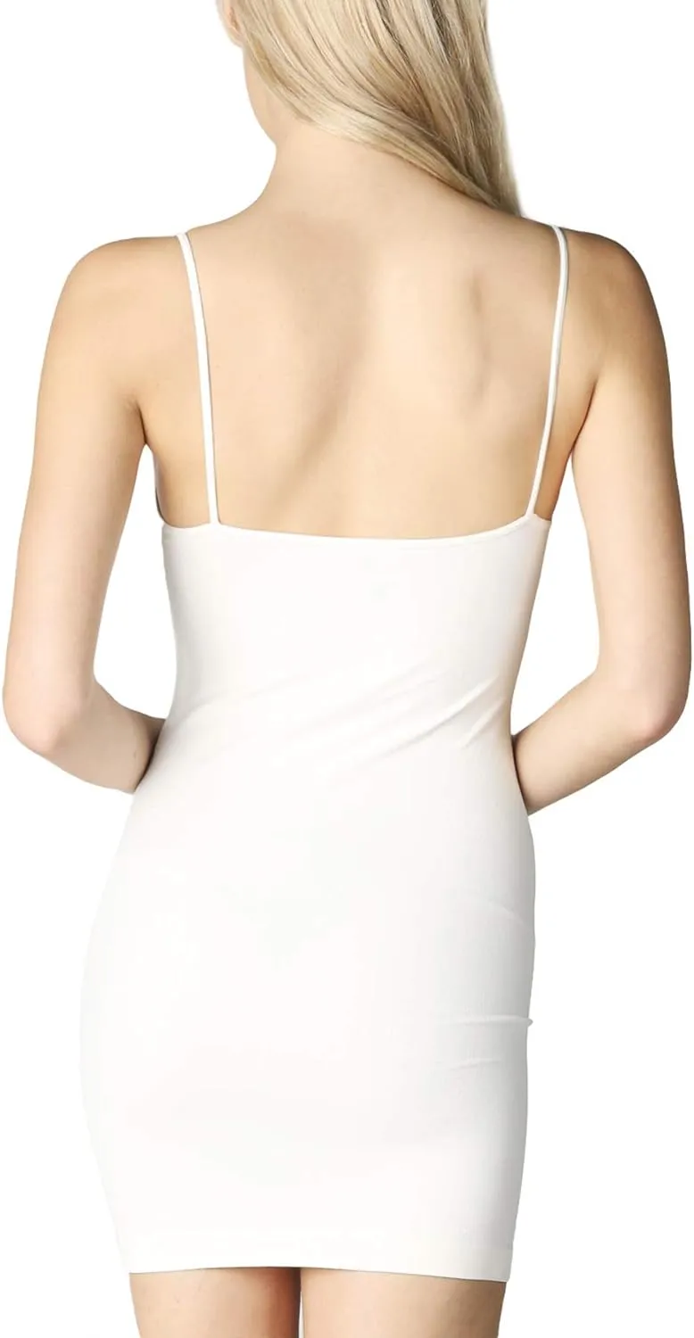 NIKIBIKI Women Seamless Classic Long Camisole, Made in U.S.A, One Size