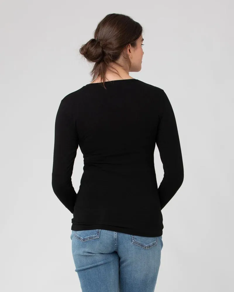 Organic Cotton Nursing Top - Black