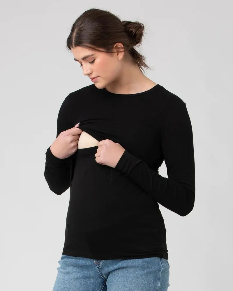 Organic Cotton Nursing Top - Black