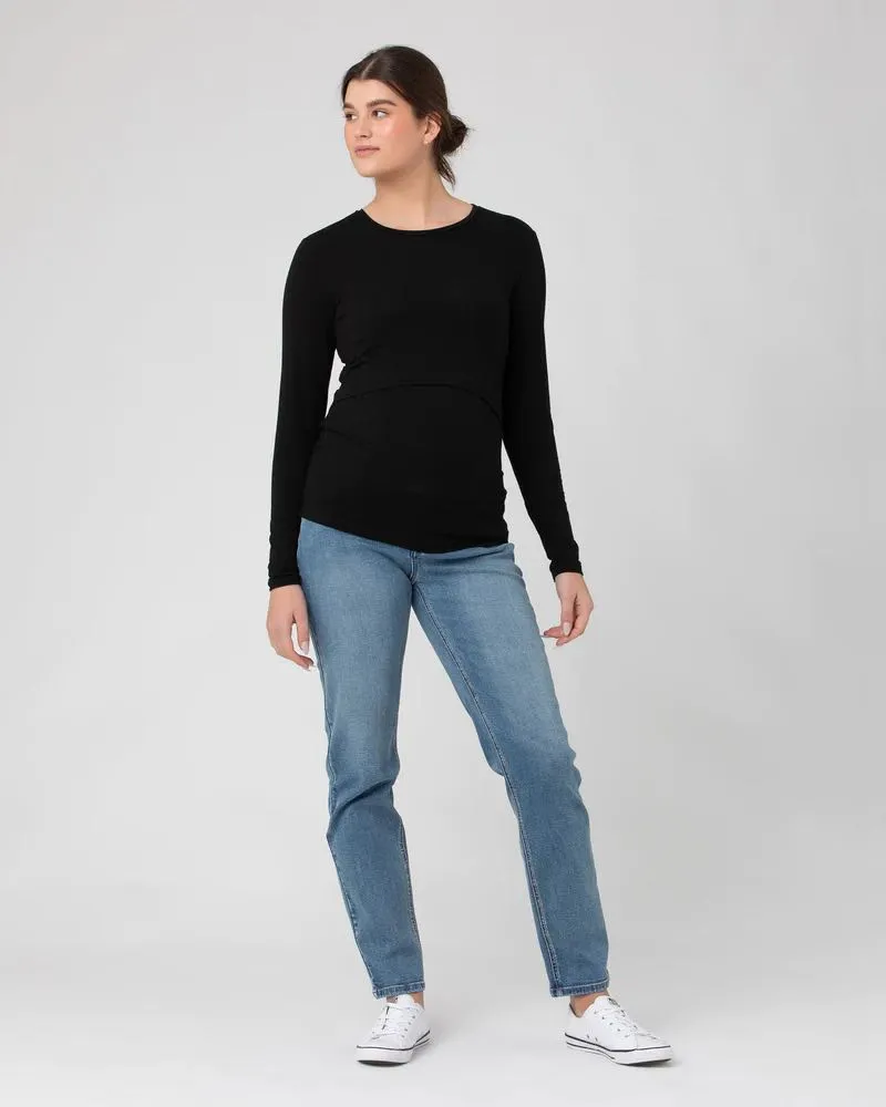 Organic Cotton Nursing Top - Black