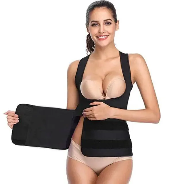 Postpartum Belt Waist Slimming Corset Maternity Double Control Waist Trainer Hot Sauna Shapewear Modeling Strap Underwear Women