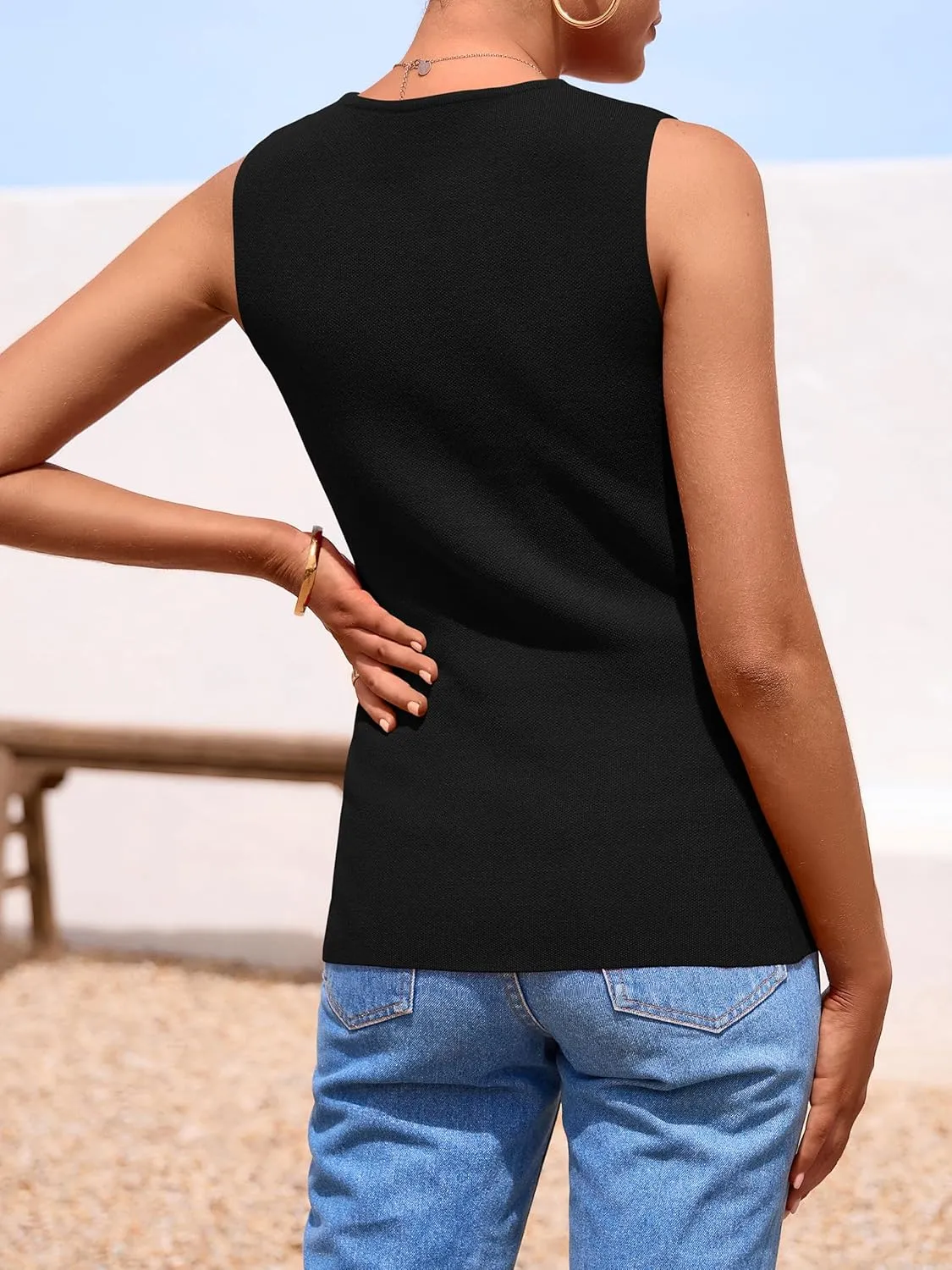 PRETTYGARDEN Women's Sweater Vest Button Down Summer Tank Tops 2025 Sleeveless Knit Vests Fashion Business Casual Outfits