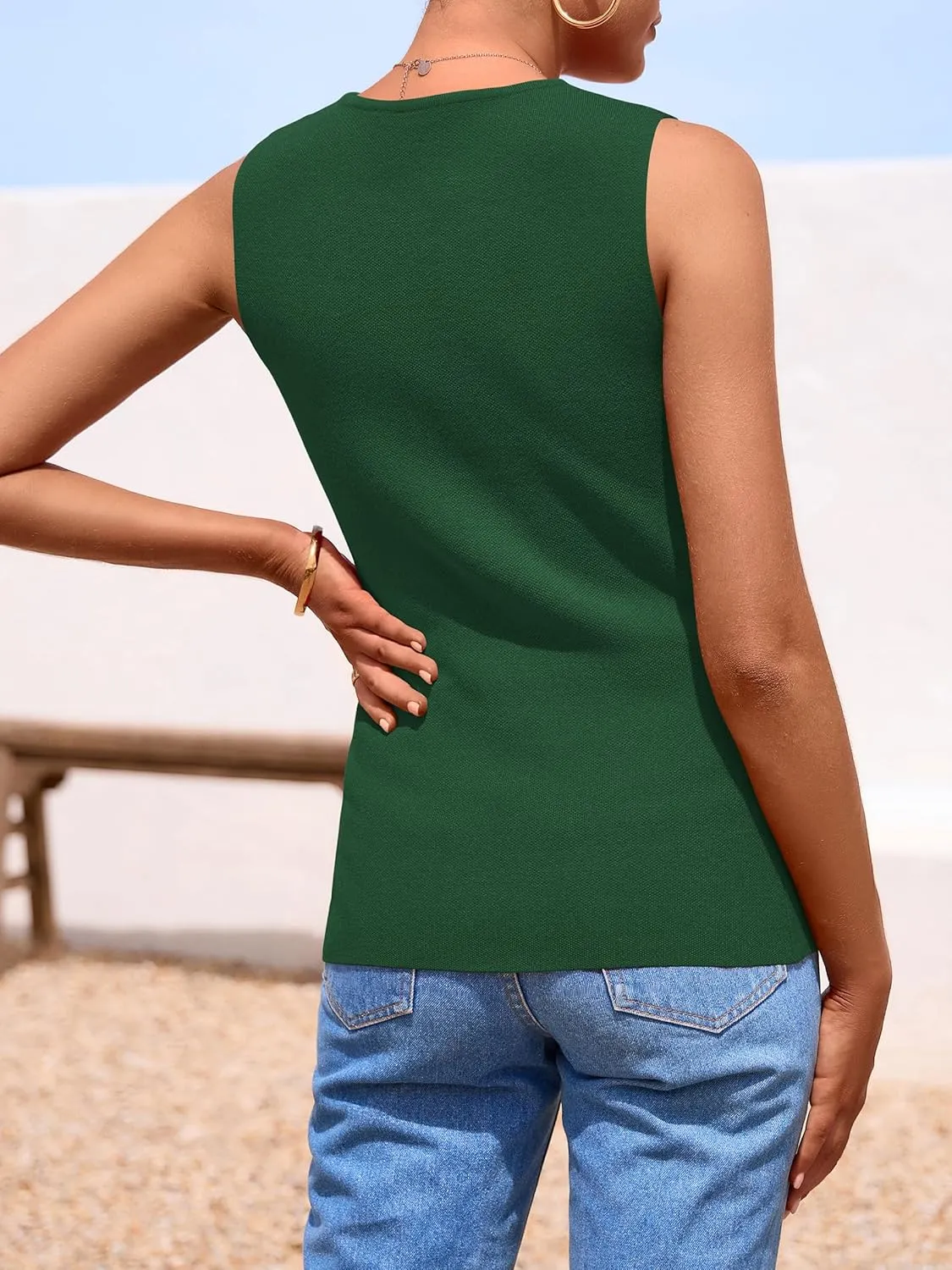 PRETTYGARDEN Women's Sweater Vest Button Down Summer Tank Tops 2025 Sleeveless Knit Vests Fashion Business Casual Outfits