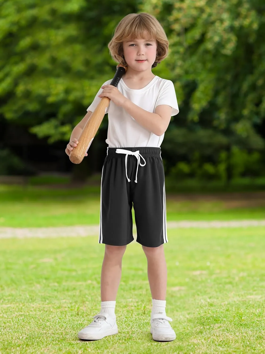 Resinta 5 Pack Toddler Boys Shorts Boys Quick Dry Athletic Pull-On Shorts with Elastic Waist for Summer Playwear