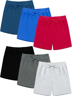 Resinta 6 Packs Unisex Baby Toddler Shorts Baby Cotton Solid Shorts with Drawstring Baby Breathable Soft Summer Clothes