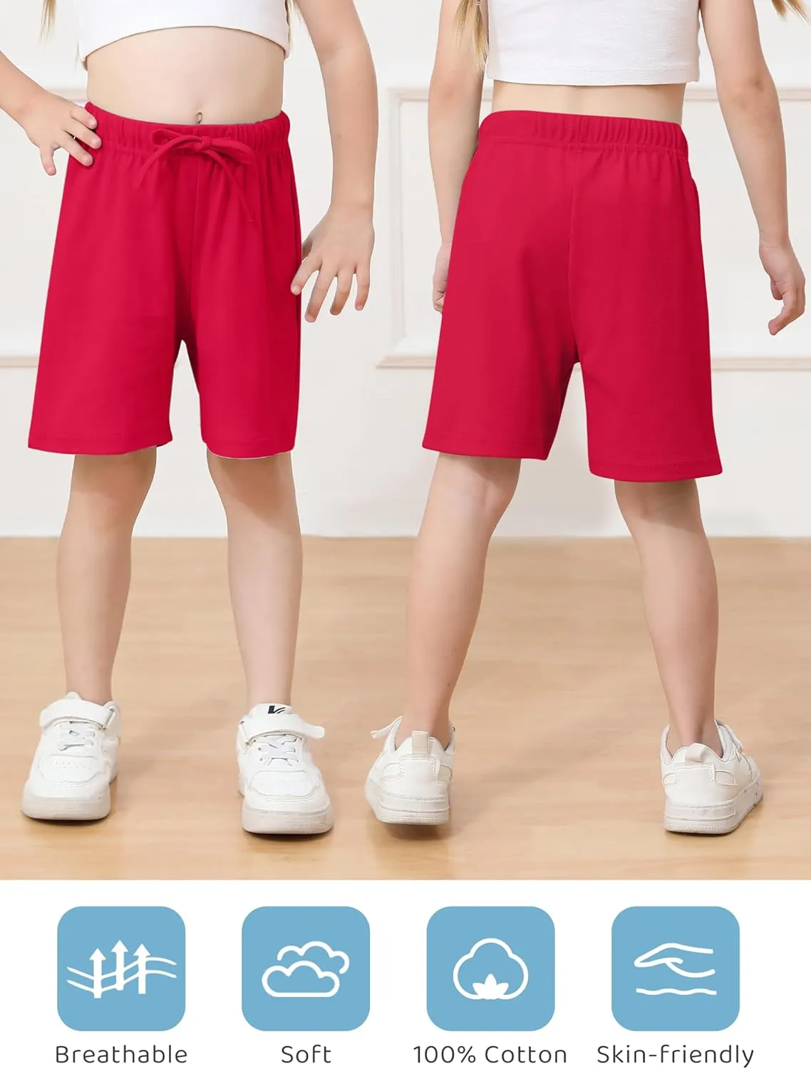 Resinta 6 Packs Unisex Baby Toddler Shorts Baby Cotton Solid Shorts with Drawstring Baby Breathable Soft Summer Clothes