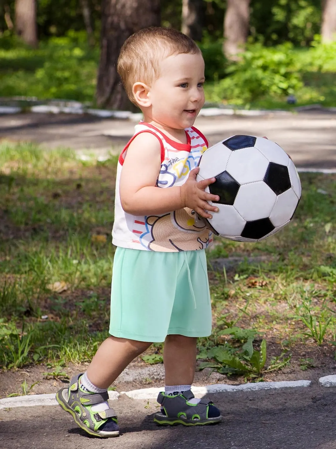 Ruisita 3 Pack Unisex Baby Toddler Cotton Shorts with Drawstring Baby Pull-on Soild Shorts Soft Clothes for Summer Daily
