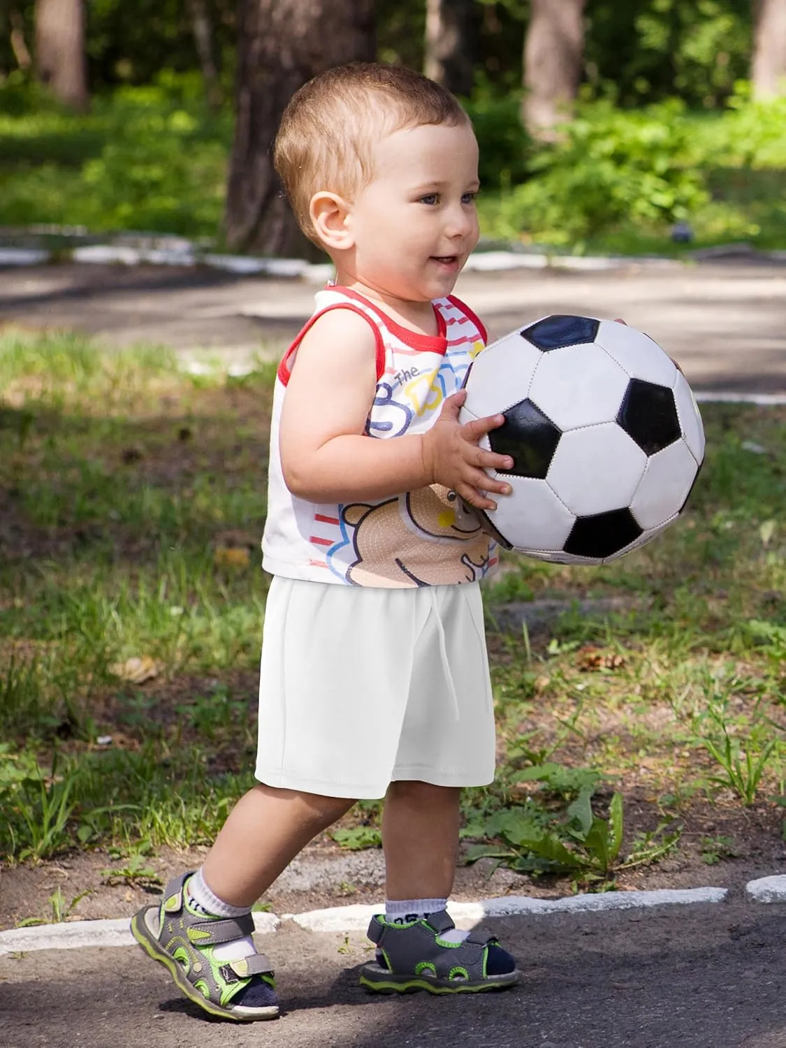 Ruisita 3 Pack Unisex Baby Toddler Cotton Shorts with Drawstring Baby Pull-on Soild Shorts Soft Clothes for Summer Daily