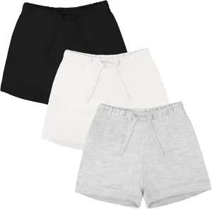 Ruisita 3 Pack Unisex Baby Toddler Cotton Shorts with Drawstring Baby Pull-on Soild Shorts Soft Clothes for Summer Daily