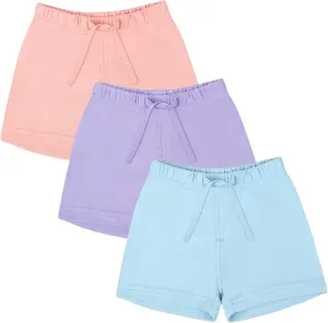 Ruisita 3 Pack Unisex Baby Toddler Cotton Shorts with Drawstring Baby Pull-on Soild Shorts Soft Clothes for Summer Daily