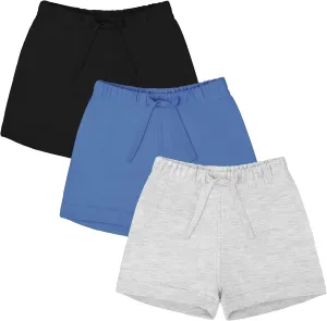 Ruisita 3 Pack Unisex Baby Toddler Cotton Shorts with Drawstring Baby Pull-on Soild Shorts Soft Clothes for Summer Daily