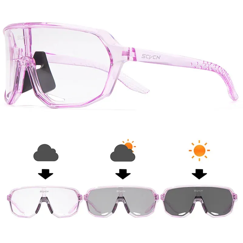 SCVCN Cycling Glasses Photochromic Men Sunglasses for Mountain Bike Road Bicycle Eyewear MTB Cycle Goggles Sports UV400 Glasses