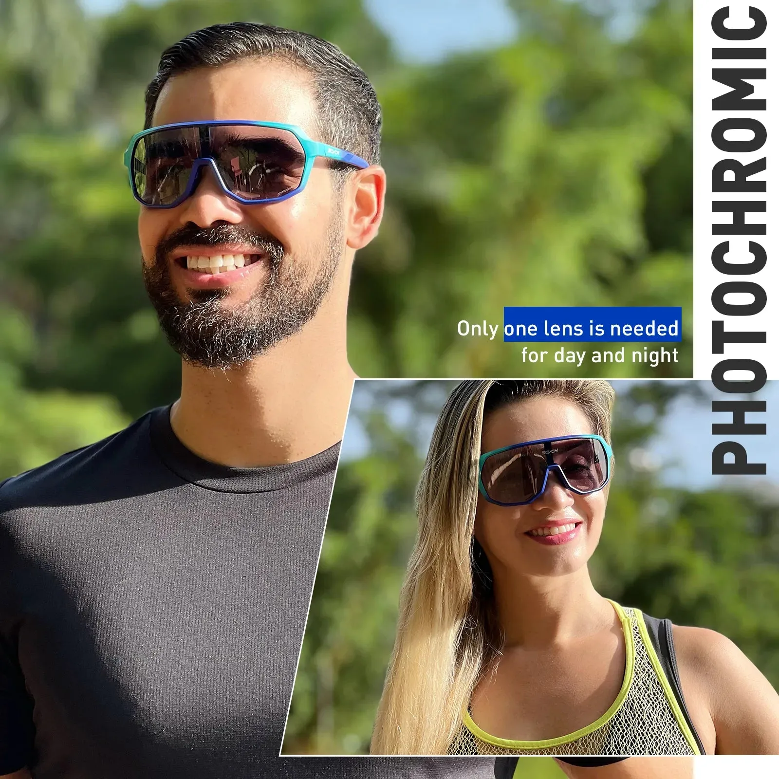 SCVCN Cycling Glasses Photochromic Men Sunglasses for Mountain Bike Road Bicycle Eyewear MTB Cycle Goggles Sports UV400 Glasses