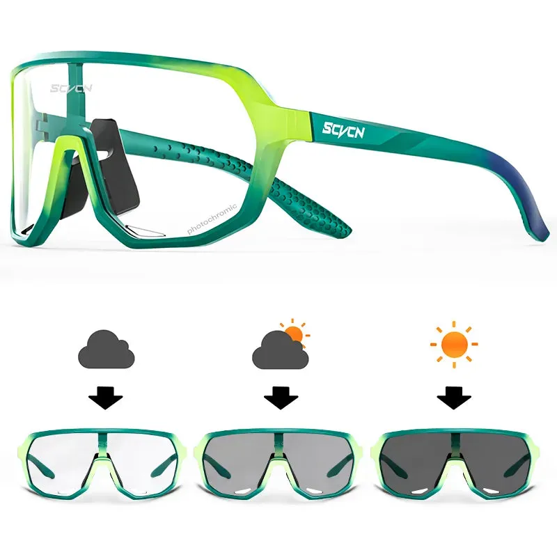SCVCN Cycling Glasses Photochromic Men Sunglasses for Mountain Bike Road Bicycle Eyewear MTB Cycle Goggles Sports UV400 Glasses