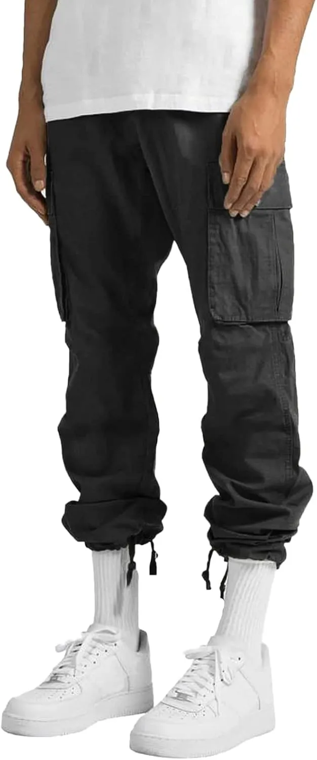 sdbrld Cargo Pants For Men Mens Casual Relaxed Fit Pants Beach Streetwear Baggy Trousers Cargo Pants with Zipper Pockets
