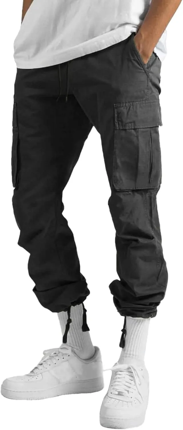 sdbrld Cargo Pants For Men Mens Casual Relaxed Fit Pants Beach Streetwear Baggy Trousers Cargo Pants with Zipper Pockets