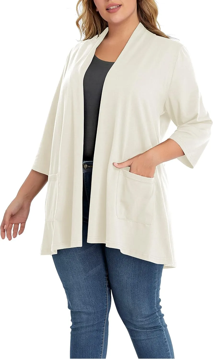 Shiaili Long Plus Size Cardigans for Women Easy to Wear Open Front Clothing
