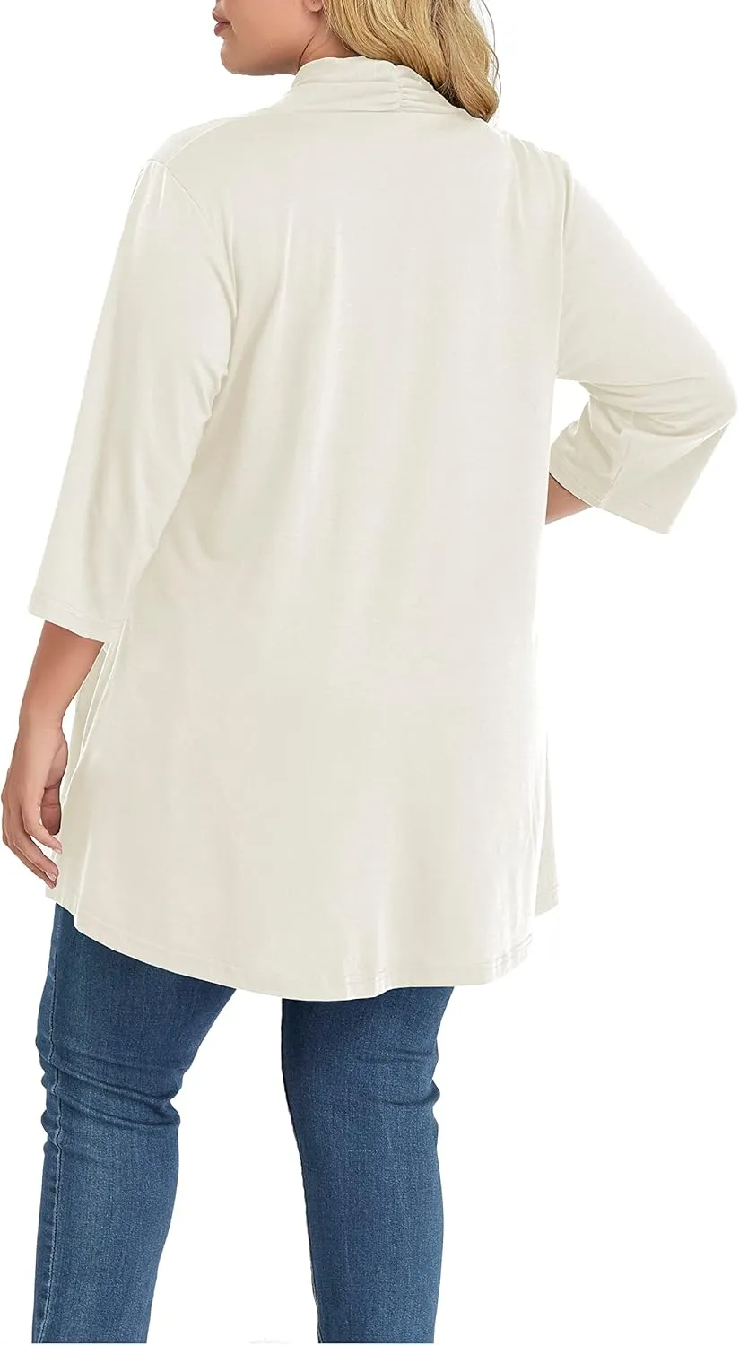 Shiaili Long Plus Size Cardigans for Women Easy to Wear Open Front Clothing