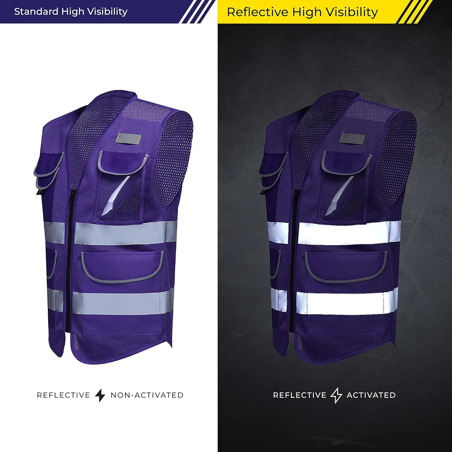 Shine Bright Safety Vest - High Visibility with Reflective Straps and Pockets  Premium, Soft, Durable, and Breathable