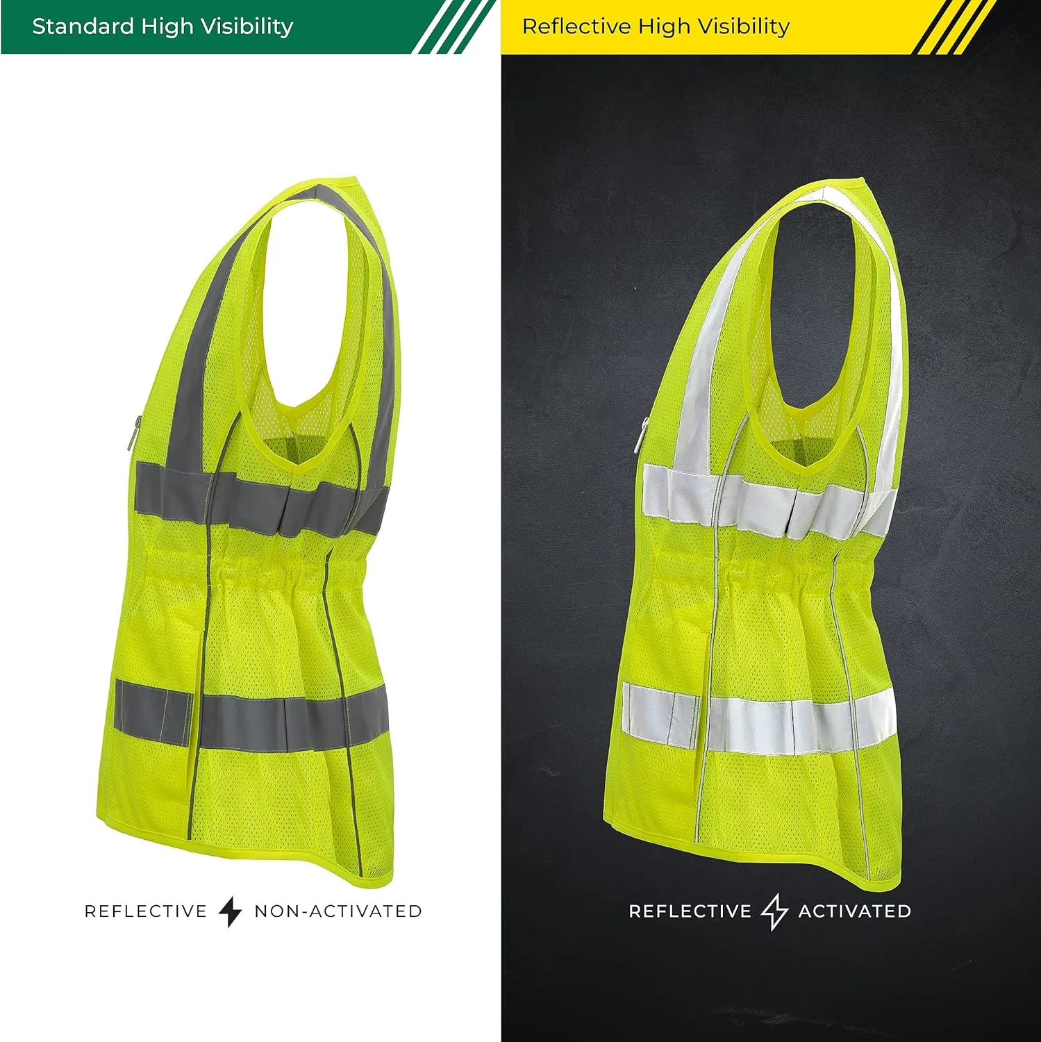 Shine Bright Safety Vest - High Visibility with Reflective Straps and Pockets  Premium, Soft, Durable, and Breathable