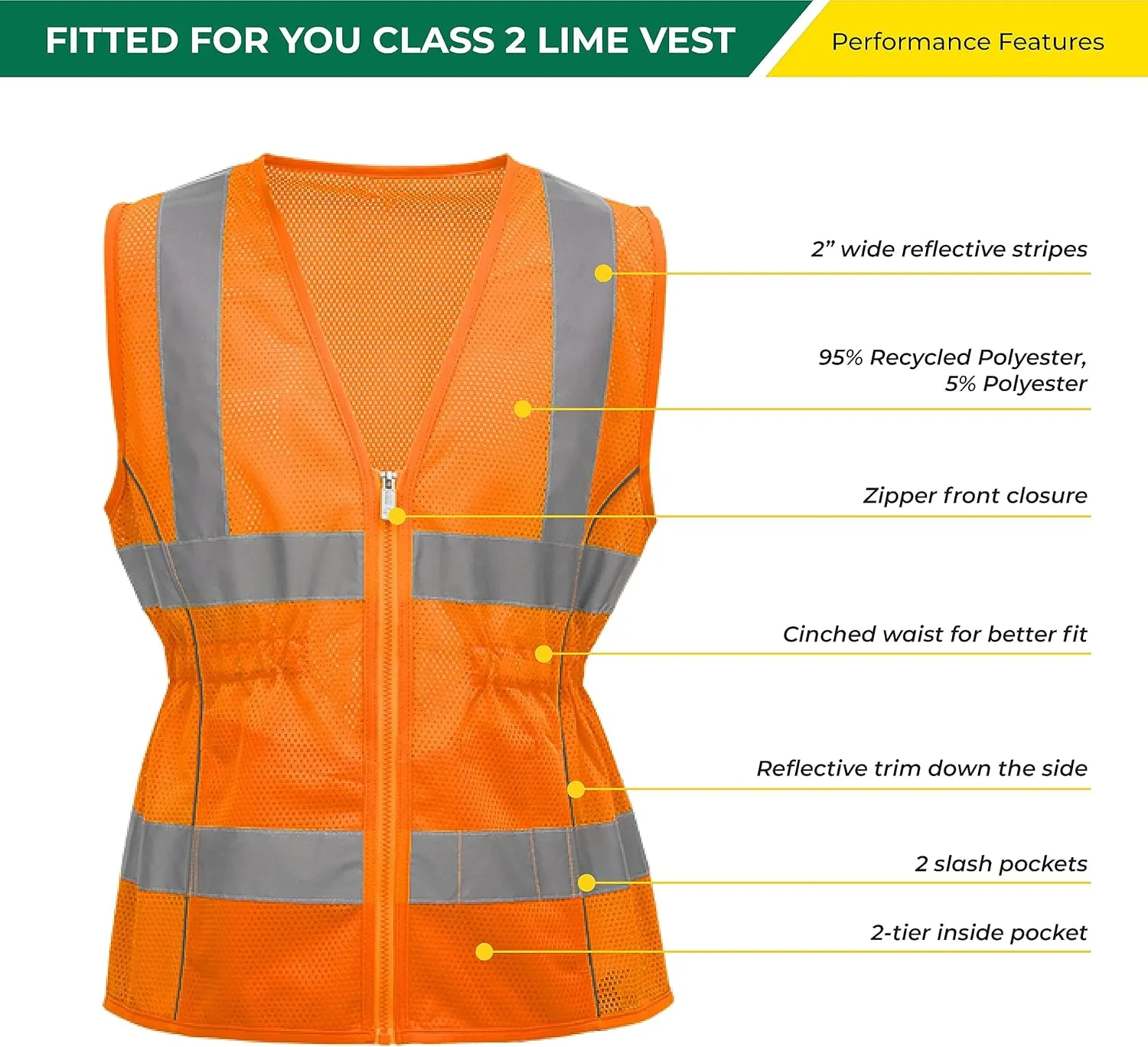 Shine Bright Safety Vest - High Visibility with Reflective Straps and Pockets  Premium, Soft, Durable, and Breathable