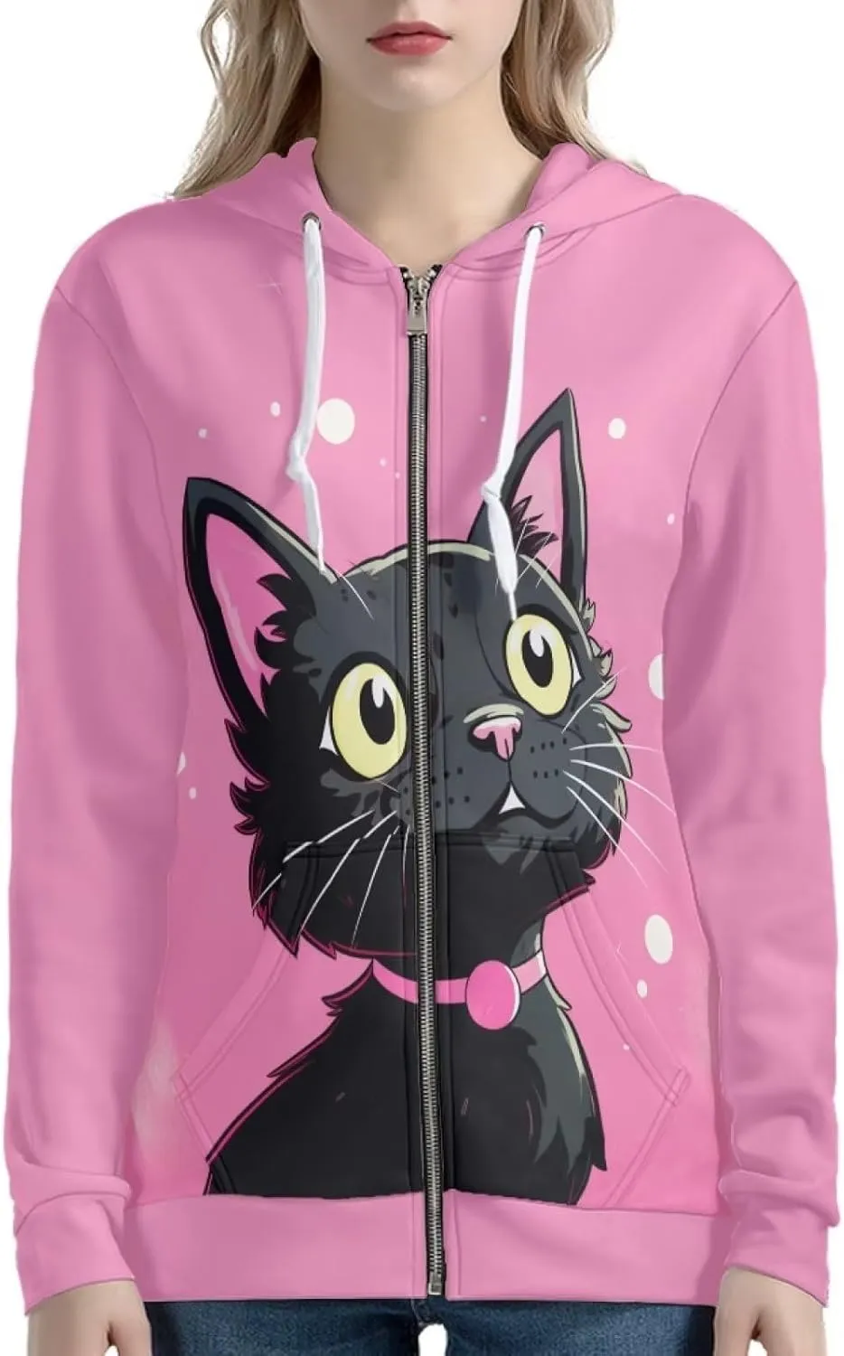 Showudesigns Trendy Zip Up Jackets for Women XS-5XL Fashion Hoodies and Sweatshirts