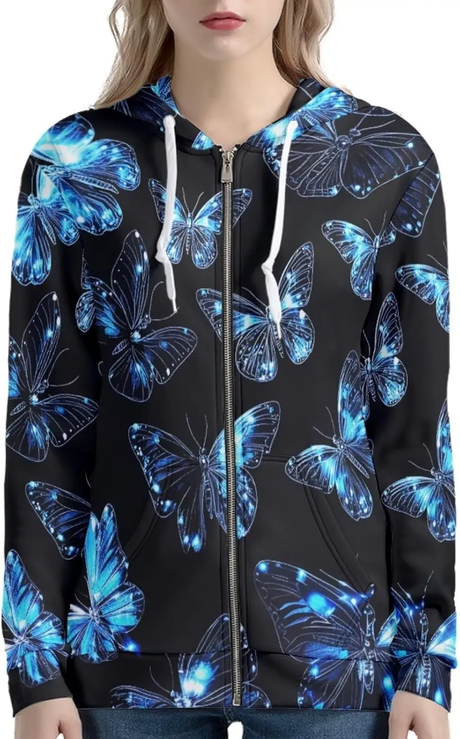 Showudesigns Trendy Zip Up Jackets for Women XS-5XL Fashion Hoodies and Sweatshirts