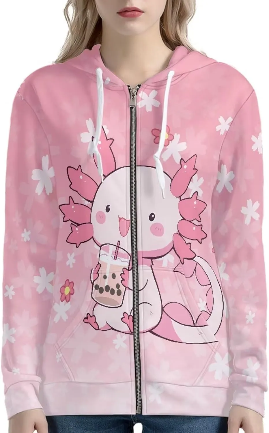 Showudesigns Trendy Zip Up Jackets for Women XS-5XL Fashion Hoodies and Sweatshirts