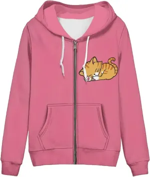 Showudesigns Trendy Zip Up Jackets for Women XS-5XL Fashion Hoodies and Sweatshirts