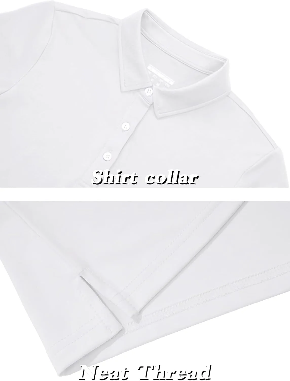 SMENG Women's Polo Shirts 3-Button Short Sleeve Shirt UPF 50  Classic Quick Dry Work Collared Golf Tennis Tops